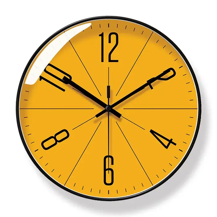 Horloge murale atomique à piles ronde analogique moderne horloge murale automatiquement pour bureau