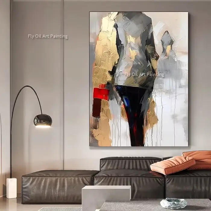 Peinture à l'huile sur toile de marche pour femmes noires et brunes