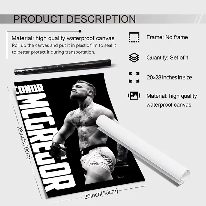 Cool C_Conor M_McGregor peinture calligraphie lin toile affiche mur Art imprime pour salon chambre bureau décoration de la maison