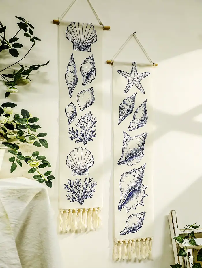 Tapisserie murale Boho Shell & Conch
