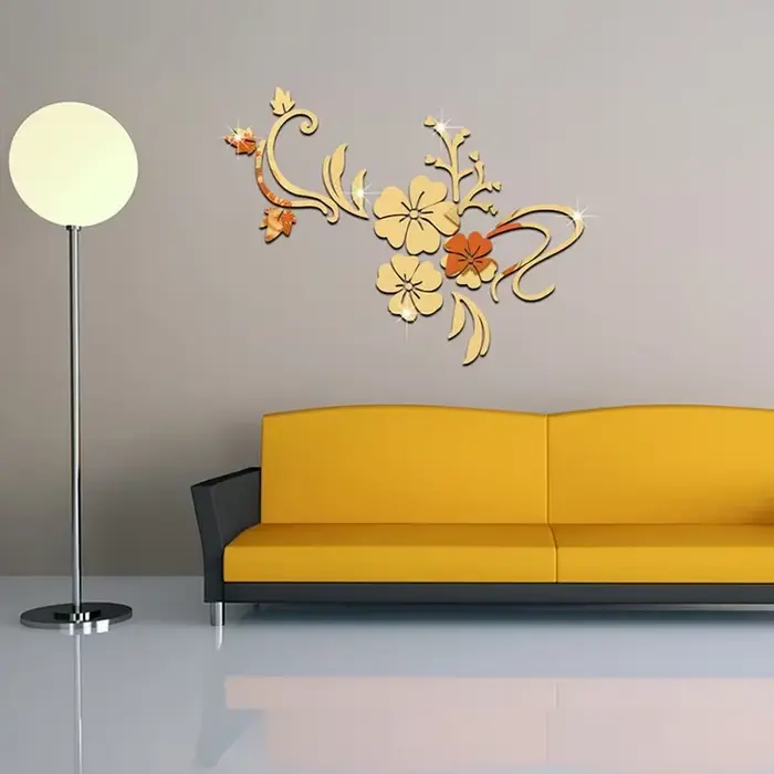 Grandes Décorations Murales Miroir en Forme de Fleurs