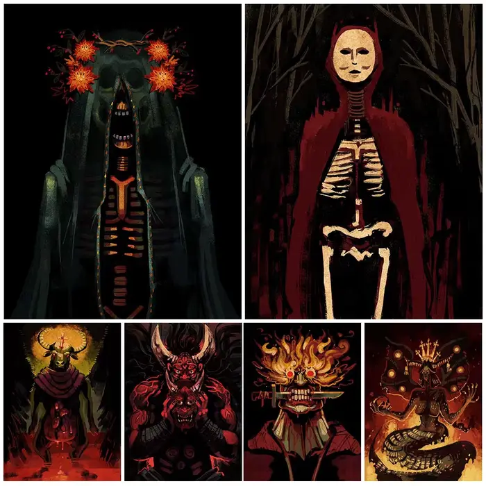 Peinture sur toile avec les démons de Apocalypse