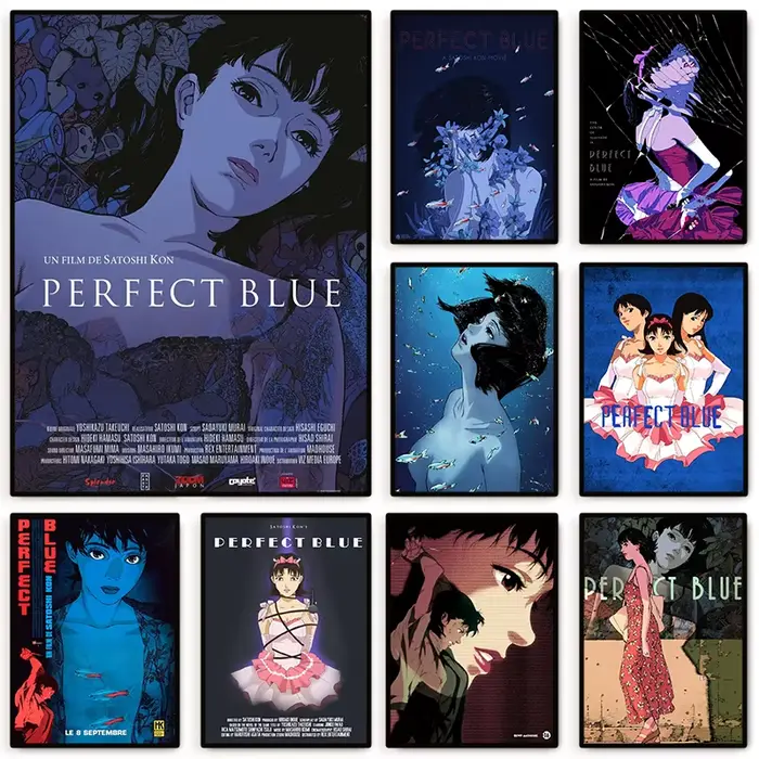Affiches bleues parfaites de l'anime Kon Satoshi