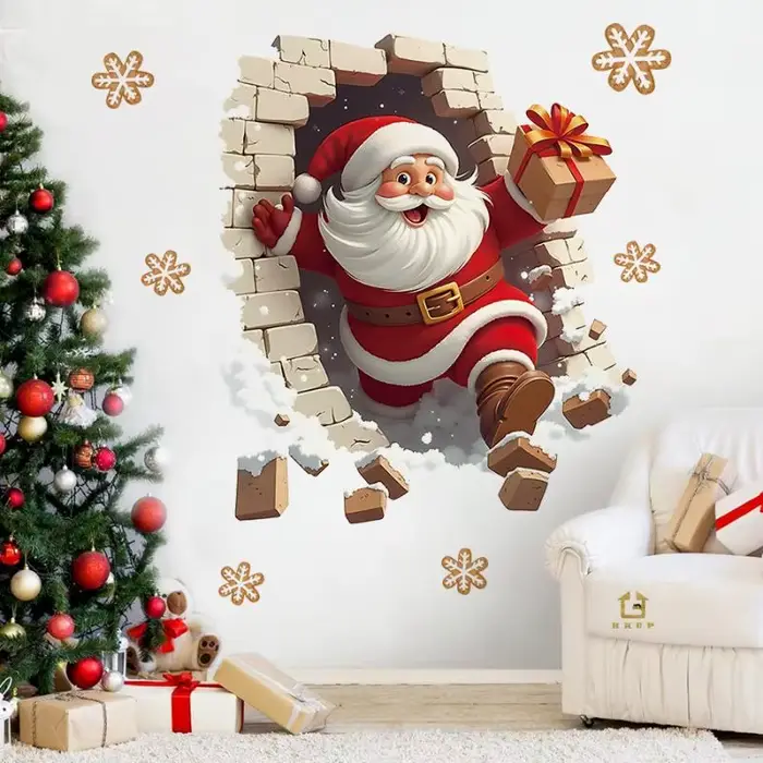 Autocollant mural du père noël