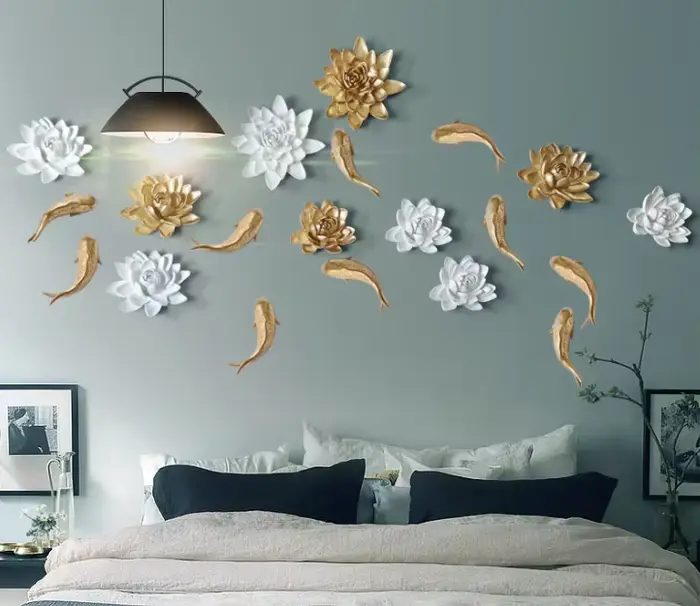 Décorations murales créatives de fleurs en résine