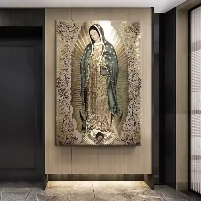 Peinture sur toile de dame catholique d'issa upe
