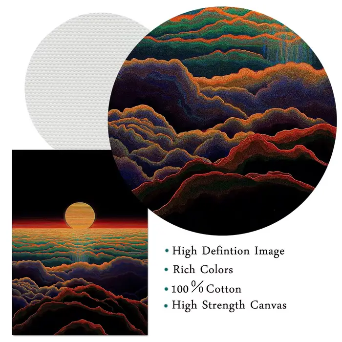 Corps célestes nuage coloré et effets de lumière mystique mur Art toile peinture surréaliste paysage cosmique Art affiche décor