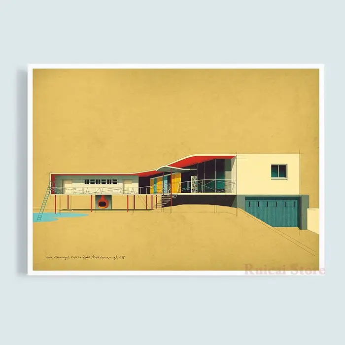 Affiche sur toile Pierre Koenig Villa La Roche Villa Rozenburg 1955