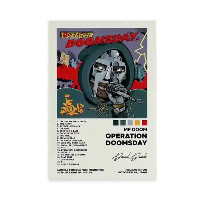 MF Doom – affiche d'album de bande dessinée, rappeur esthétique, groupe de musique Hip Hop Rock MM, 