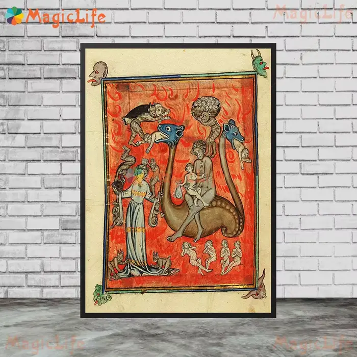 Affiches de manuscrits célèbres Vintage monstre diable enfer