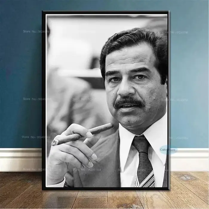 Photo le grand chef matéridam Hussein Portrait toile peinture