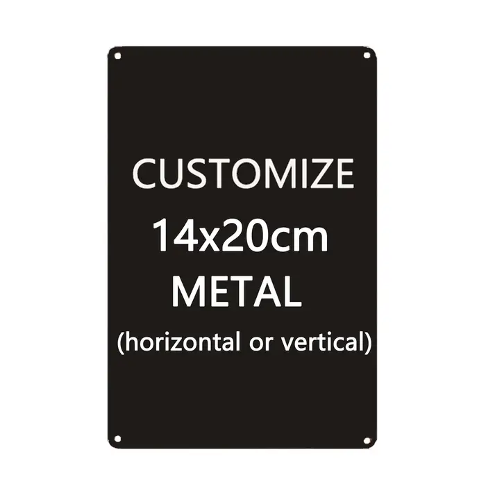 Affiche en métal avec bouclier carré personnalisé, Plaque murale en fer blanc pour Bar, Garage, mais