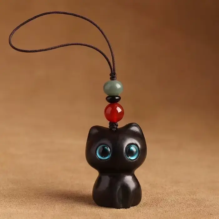 Charmante Figurine de chaton en bois, décoration de chat artisanale pour la maison, idée cadeau parf