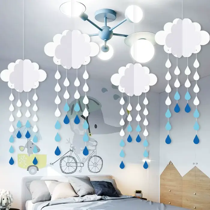 Décorations de pluie de nuages pour plafond, 3 pièces, fausses nuages artificiels, accessoires pour spectacle sur scène de mariage, décor de fête, décoration de chambre d'enfants