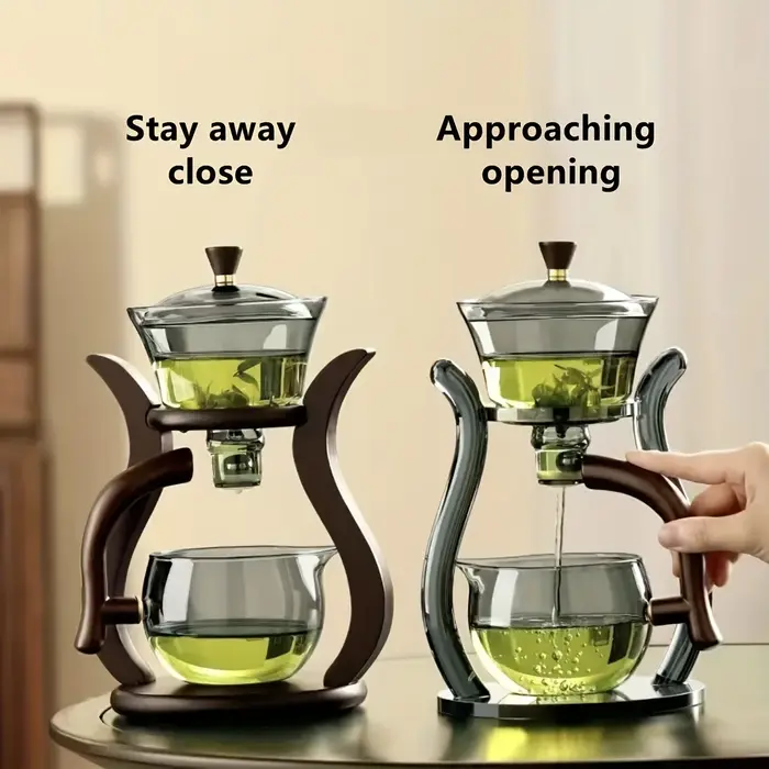Paresseux Kung Fu service à thé en verre semi-automatique goutte à goutte avec infuseur ensemble de