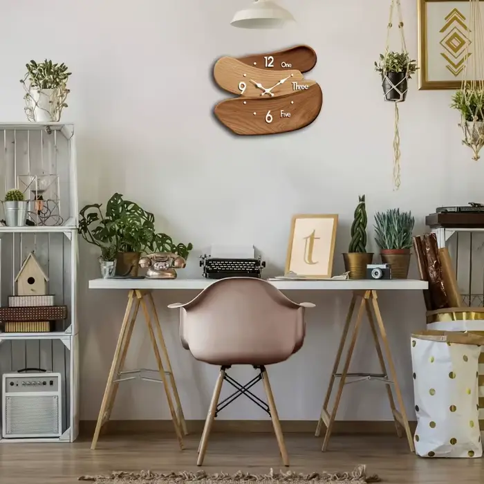 1 pièces horloge murale en bois maison salon décor fond mur