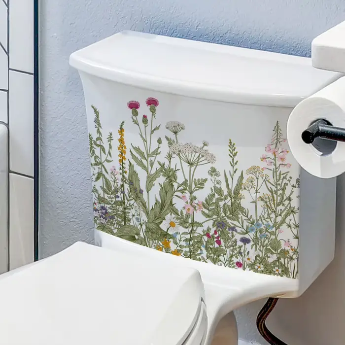 Autocollant mural de plantes vertes variées et fleurs