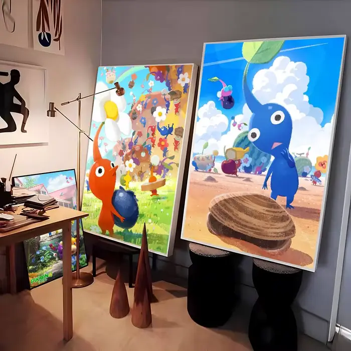 Affiche de dessin animé p-pikmins