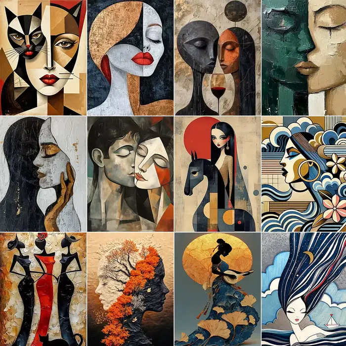 Peinture à l'huile numérique par numéros abstraites pour femmes adultes
