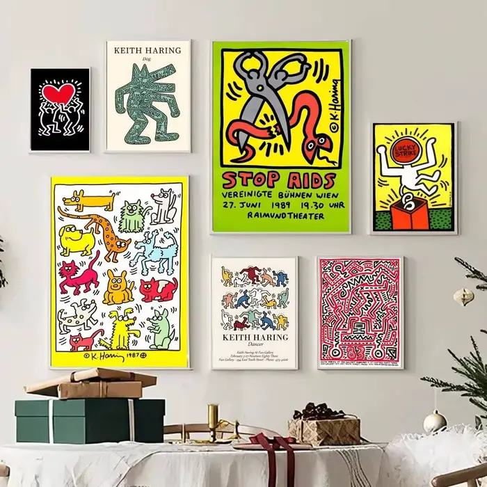Affiche autocollante DIY K-Keith Art H-Haring pour artiste peintre de rue