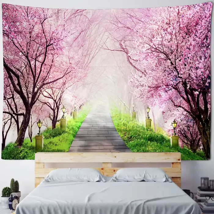 Salon chambre décoration murale Vintage peinture à l'huile tapisserie plante fleur tenture