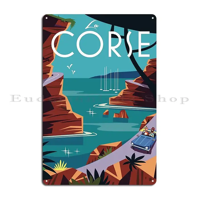 Calvi La Corse Corsica affiche de voyage Plaque métallique