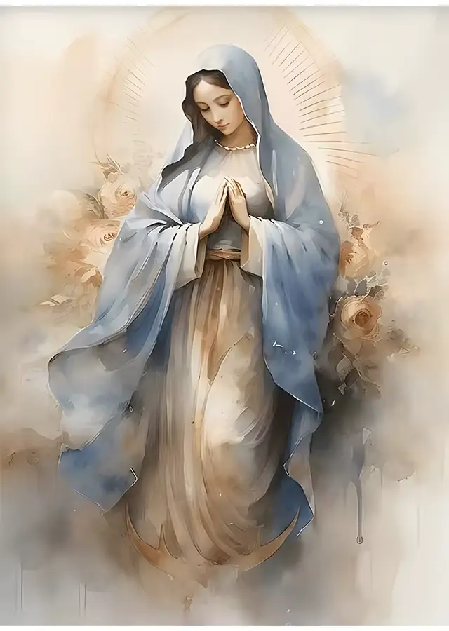Affiche d'art de la Sainte Vierge Marie avec l'enfant, peinture sur toile, impressions murales, phot