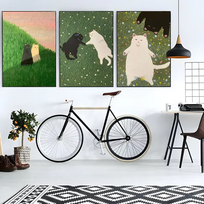 Affiche de chat d'amoureux drôle et mignon