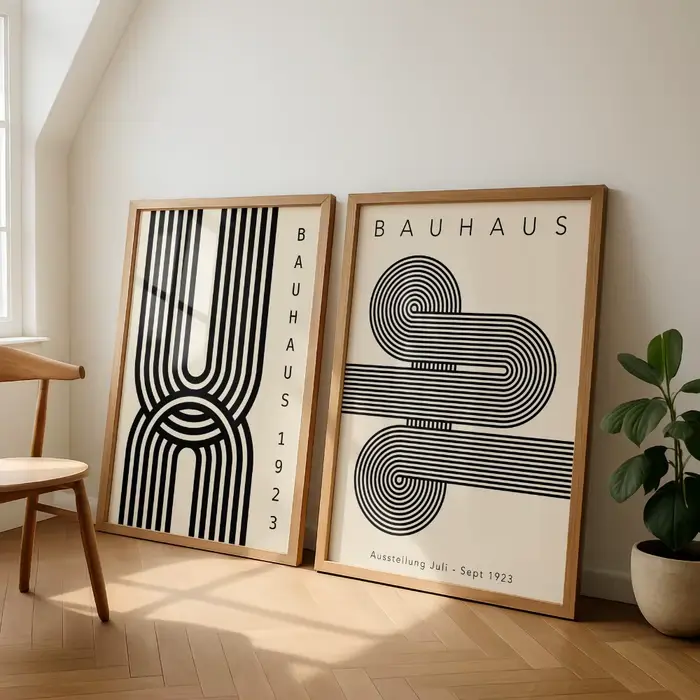 Affiche d'impression Bauhaus noire sans cadre