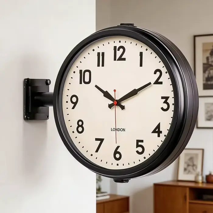 Horloge murale double face simple
