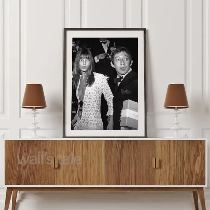 Jane Birkin – affiche de photographie noir et blanc