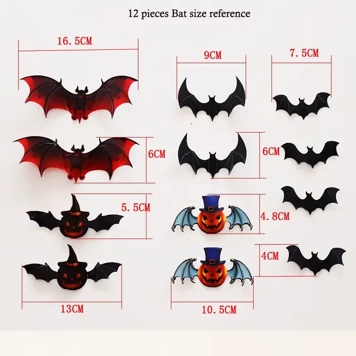 Autocollant mural chauve-souris 3D