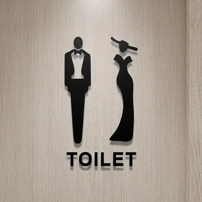 Autocollant de porte de Wc pour hommes et femmes