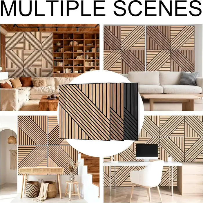 Panneau mural décoratif en bois à coller
