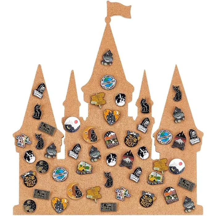 Tableau d'épingles de château, panneau de liège 14.2x11.8 pouces, panneau d'affichage de Bulletin, présentoir de bijoux, plateau en liège pour Collection de broches