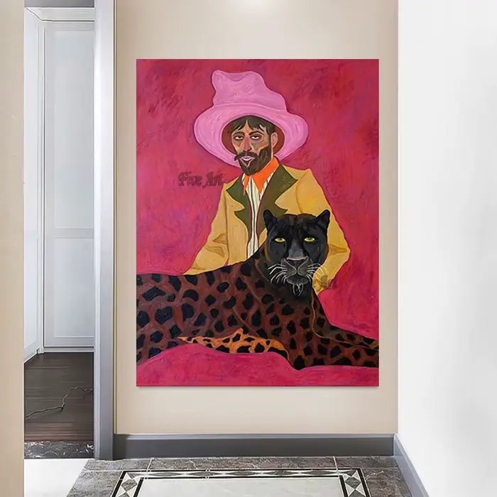 Peinture à l'huile acrylique abstraite d'homme