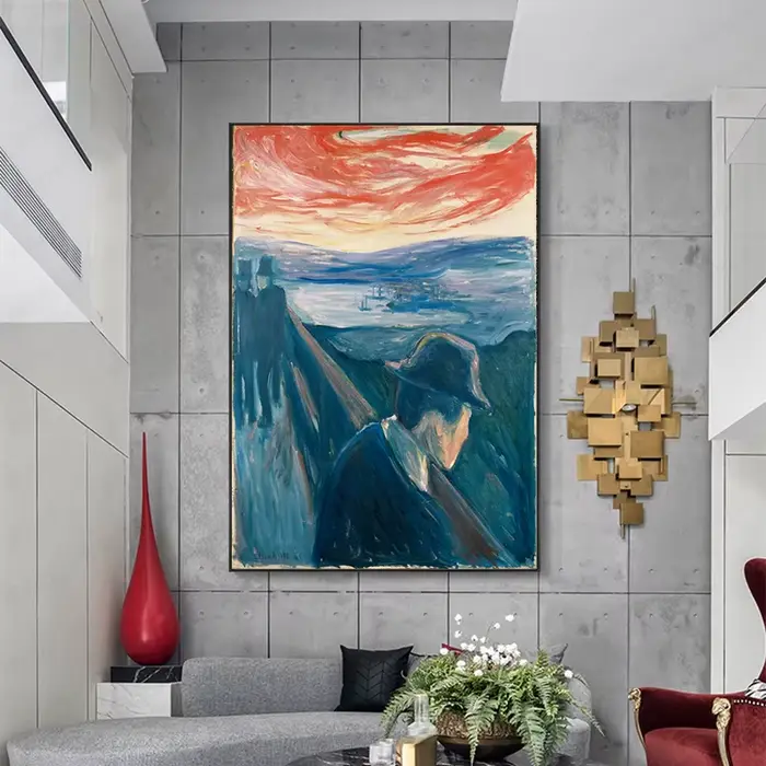 Artiste Edvard Munch Art classique désespoir impressions sur toile peinture affiche photos murales pour salon décor à la maison
