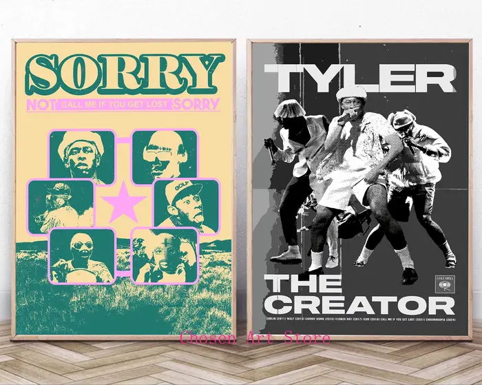 Affiche rétro de rappeur Tyler le créateur de musique