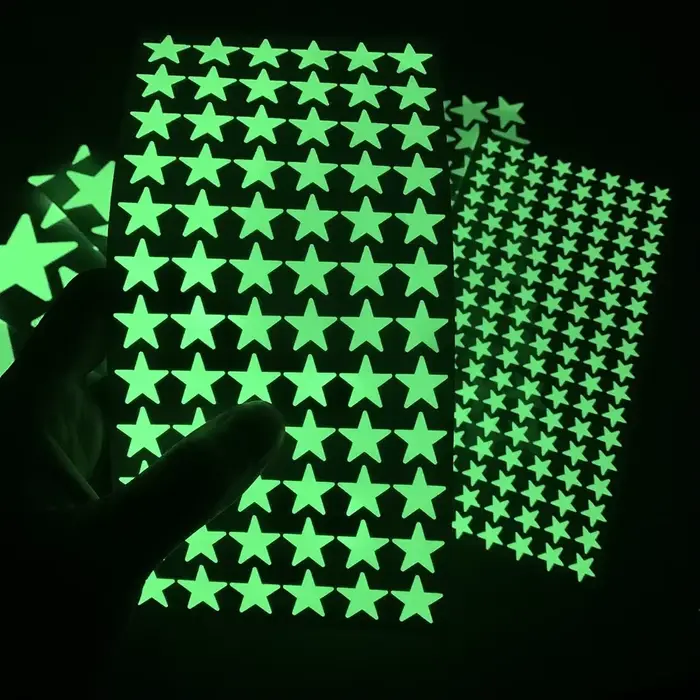 Autocollants muraux lumineux pour chambres d'enfants, sparadrap muraux de plafond d'étoiles et de po