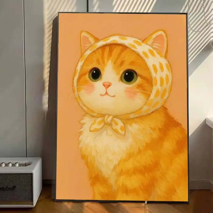 Affiche de chat Adorable, décor mural, dessin animé drôle, peinture sur toile d'animaux, imprimés d'