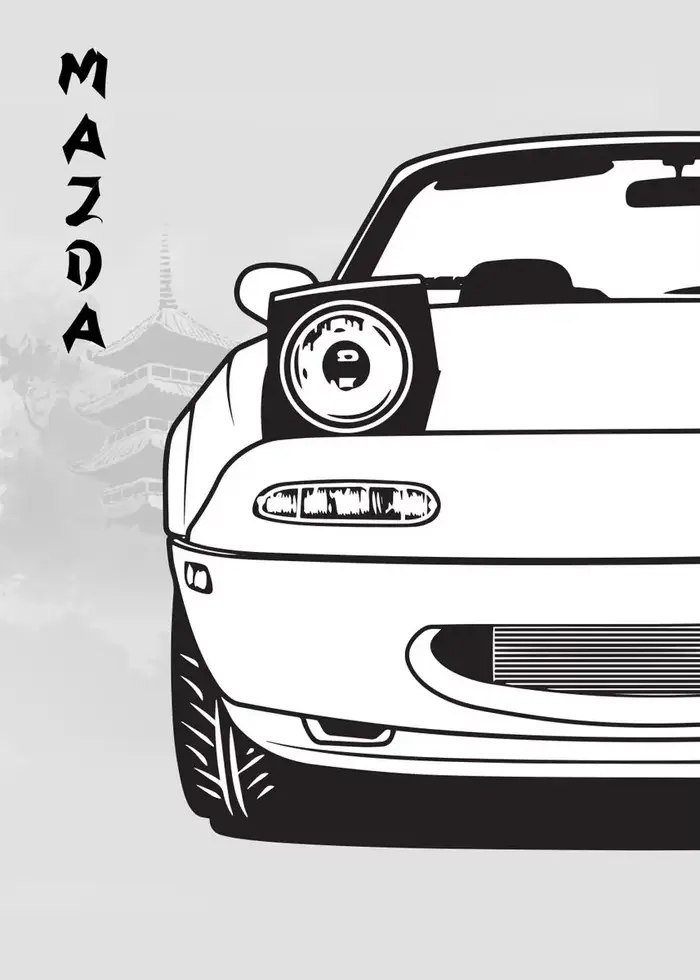 Affiche d'art mural Mazda MX Miata, Collection de Passion japonaise et asiatique, impression décorat