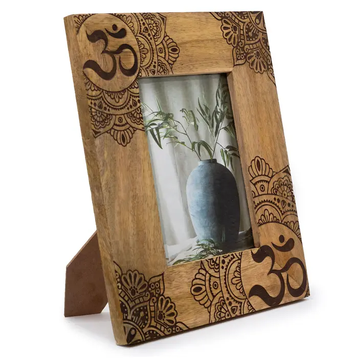 Lrg Mango Wood Picture Frame (for 13x18cm) 28x23x2cm - Mandala - Black