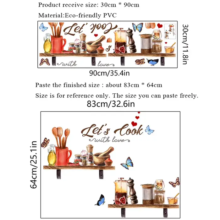 Autocollant mural à motifs pour cuisine