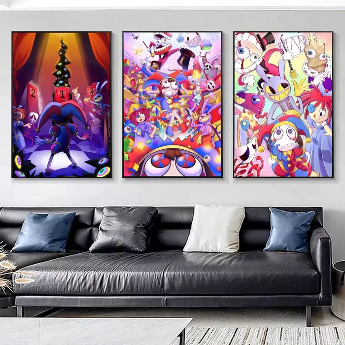Affiches de dessin animé The Amazing Digital C-Circus, impression HD, décoration murale Vintage pour la maison, la salle d'étude