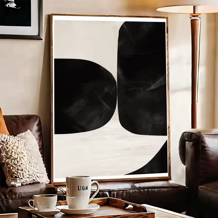 Affiche de ligne noire et blanche