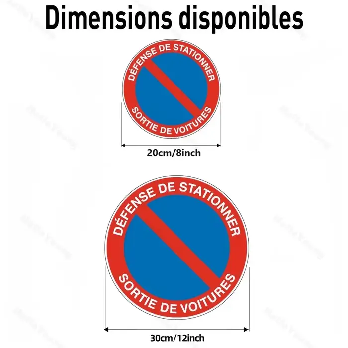 Décoration murale métallique haute définition « Interdiction de stationnement » en français