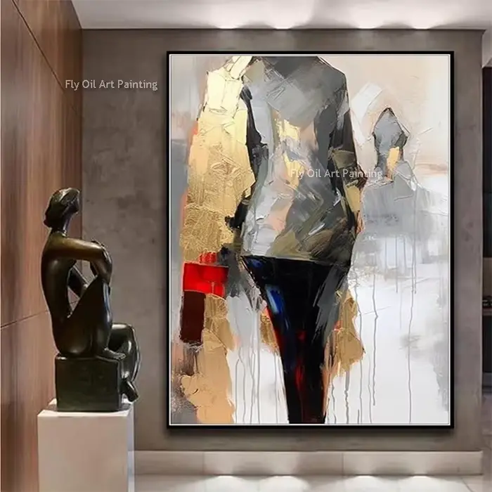 Peinture à l'huile sur toile de marche pour femmes noires et brunes