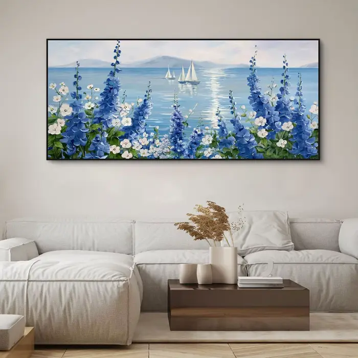 Affiche de bateau à voile bleu océan