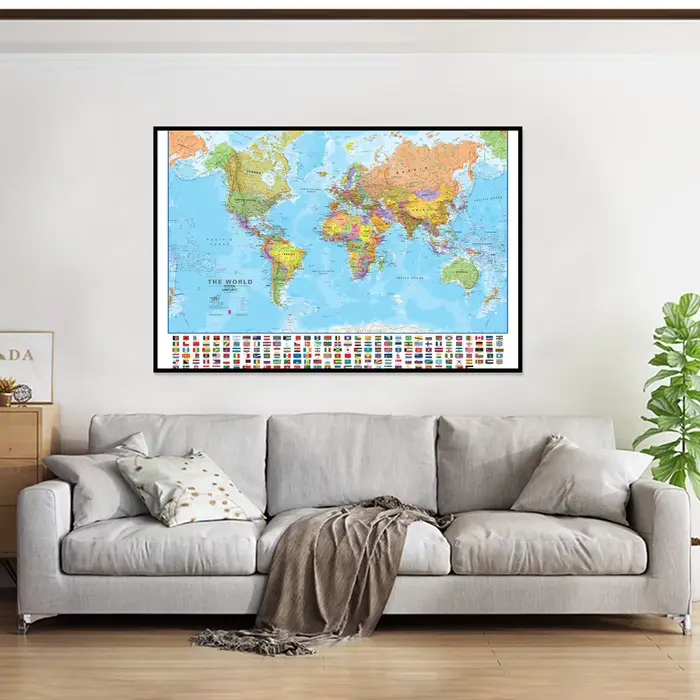 Affiche de carte du monde
