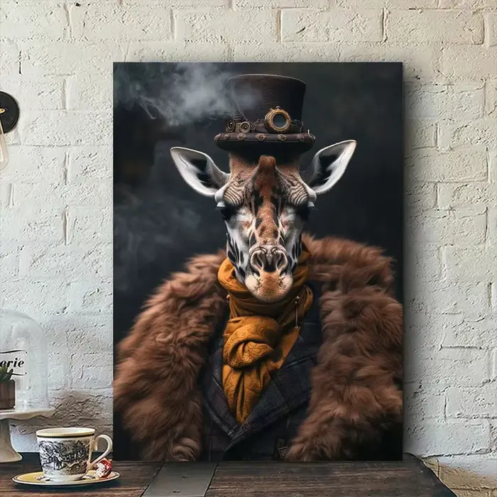 Affiches imprimées sur toile avec Portrait d'animaux Steampunk